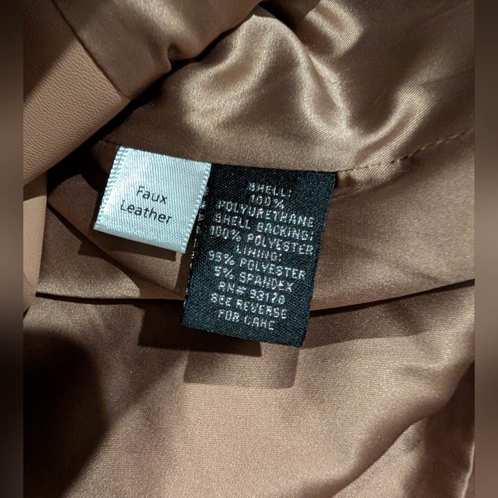 NEW Catherine Malandrino Faux Leather Cropped Blazer Jacket Size XS Toffee Tan - Picture 7 of 10